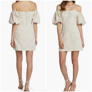 NWOT Matty M Off the Shoulder Floral Linen Blend Mini Dress Small S